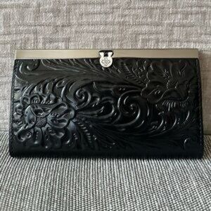 NWT Patricia Nash Wallet Framed Tooled Cauchy Florence Black